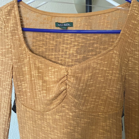NWOT • Wild Fable • Tan Ruched Crop Top 🤎 - Picture 4 of 8